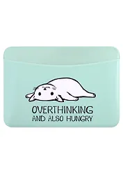 Чехол для карточек горизонтальный Overthinking and also hungry (котик)