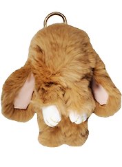 Брелок Кролик коричневый (мех)