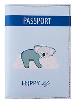 Обложка для паспорта Коала на облачке (кожа) (ПВХ бокс) (ОК2019-21)