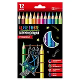 Карандаши цветные Феникс+, "Енот-Пухляш", 12 цветов