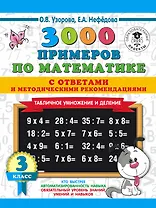 3000 примеров по математике. Табличное умножение. С ответами и методическими рекомендациями. 3 класс
