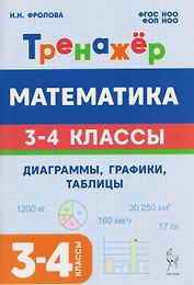 Математика. 3-4 классы. Тренажёр. Диаграммы, графики, таблицы