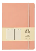 Ежедневник дат. 2025г. А5 176л "Joy Book" персиковый пух, 7Б, тв.переплет, иск.кожа, резинка, карман, скругл.углы, тонир.блок, ляссе, инд.уп