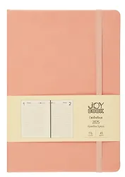Ежедневник дат. 2025г. А5 176л "Joy Book" персиковый пух, 7Б, тв.переплет, иск.кожа, резинка, карман, скругл.углы, тонир.блок, ляссе, инд.уп