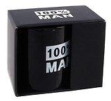 Кружка в подарочной коробке 100% Man (черная) (керамика, деколь) (330мл) (12-plutus-Z1)