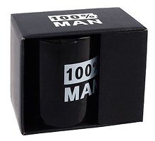 Кружка в подарочной коробке 100% Man (черная) (керамика, деколь) (330мл) (12-plutus-Z1)