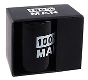 Кружка в подарочной коробке 100% Man (черная) (керамика, деколь) (330мл) (12-plutus-Z1)