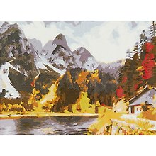 Картина-раскраска по номерам «Горный пейзаж», 22 х 30 см, Рыжий Кот
