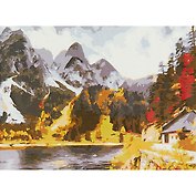 Картина-раскраска по номерам «Горный пейзаж», 22 х 30 см, Рыжий Кот