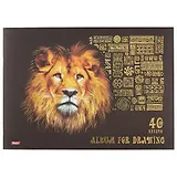 Альбом для рисования Hatber, King lion, А4, 40 листов, в ассортименте