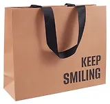Пакет А4 28*35*11 "Keep smiling" крафт, горизонт., нейтр.