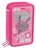 Пенал 3 отделения "В модном чате" 19*11 см