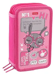 Пенал 3 отделения "В модном чате" 19*11 см