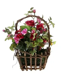 Композиция из искусственных цветов розы в корзине (24 см) (449415)
