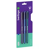 Ручки шариковые синие 03шт "Fluent" soft touch, блистер, Berlingo