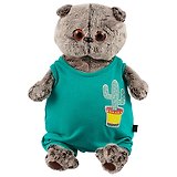 Игрушка мягкая Budi Basa, Басик в изумрудном комбинезоне с кактусом (В1) Ks30-100