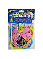 Хлопушка-пистолет (надувная) Слон (935009) (2шт) (+трубочка) (+конфетти) (Hobby)