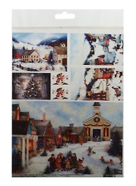 Декупажная карта Зима в деревне (A4) (Karal265)