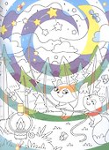 Полосатая раскраска. Раскрась фрагменты, составь картинку. Для девочек - 1