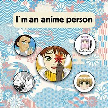 Набор значков «I'm an anime person», 5 штук