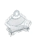 Металл. мини-кровать с треугольн. спинкой белая (SCB27035) (13,5х4х10см) (ScrapBerry`s)