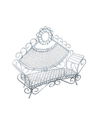 Металл. мини-кровать с треугольн. спинкой белая (SCB27035) (13,5х4х10см) (ScrapBerry`s)