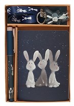 Набор канцелярский (ручка+записная книжка А6) "Три кролика «Пух и ухи» темный"