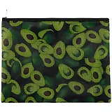 Папка для тетрадей В5 "Avocado black" молния, ткань, подклад