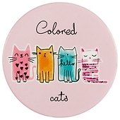 Подставка под кружку Colored cats (керамика) (11 см) (ПВХ бокс) - 0