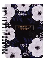 Блокнот А6 120л кл. "Bloom" белый, карт.обл., тиснение фольгой, бок.спираль