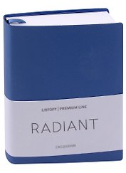Ежедневник недат. А6 152л "Radiant" синий, иск.кожа, интегр.переплет, покрытие Soft Touch, офсет, скругл.углы, ляссе