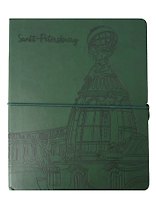 Книга для записей А5 128л СПб "Питер. Дом Книги на Невском" кожзам, блинт.тисн., ляссе, цветной форзац, резинка