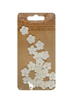 Набор мини-цветочков бумажных с бусиной Белые (SCB26003035) (d=1,5см) (20шт.) (упаковка)