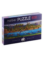 Пазл HATBER Premium 500 эл. 665х230мм.Панорама -Эра динозавров