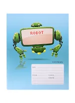 Тетрадь в клетку Listoff, "Роботы", 24 листа, в ассортименте