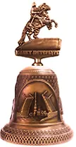 Колокольчик с фигуркой  "Медный всадник" цвет медь