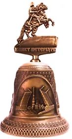 Колокольчик с фигуркой  "Медный всадник" цвет медь