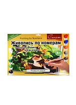 Живопись по номерам с акриловыми красками Кошка на дереве (А3) (12541428-25) (00-00020813) (Сонет) (8+)