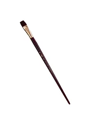 Кисть художественная Вернисаж, синтетика бордовая, плоская, длинная ручка №20, Гамма