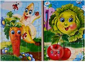 Овощи и фрукты (илл. Смирновой) (КнПазл6Карт) (картон) (3+)