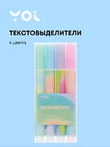 Текстовыделители 4 цвета, "Rainbow", в ассортименте, Yoi