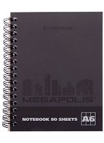 Записная книжка А6 80л кл. "MEGAPOLIS", на спирали, ErichKrause