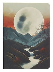 Записная книжка А7 30 листов в клетку, "Луна", сшивка