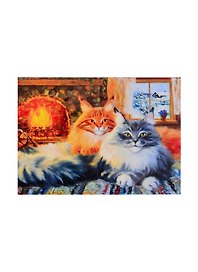 Набор для творчества Рыжий Кот. Алмазная мозаика квадратная «Котинова Г. У камина», 30 х 40 см, 29 цветов, с полным заполнением