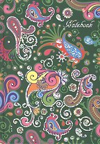 Книга для записей А5 120л кл. "Веселый орнамент" 7Бц, мат.ламинация, тиснение гологр.фольгой, ляссе, Listoff