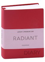 Ежедневник недат. А6 152л "Radiant" красный, иск.кожа, интегр.переплет, покрытие Soft Touch, офсет, скругл.углы, ляссе
