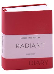 Ежедневник недат. А6 152л "Radiant" красный, иск.кожа, интегр.переплет, покрытие Soft Touch, офсет, скругл.углы, ляссе