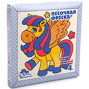 Песочная фреска.  Маленький пегас (рамка из вспененного полимера)