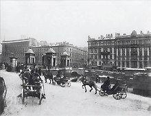 Открытка с видами (СПб) ч/б Фонтанка и Чернышов мост