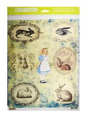 Рисовая бумага для декупажа «Алиса», А3, 25 г/м, Craft Premier
